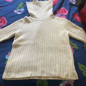 Lauren Ralph Lauren Cream Ribbed Turtleneck Sweater